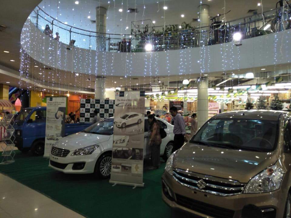 Roadshow display with Suzuki vehicles